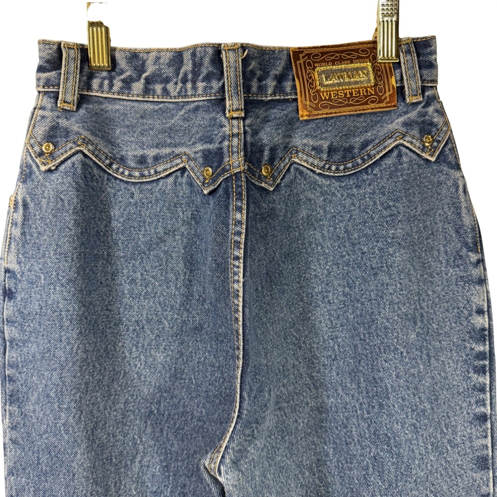 Vintage Lawman Western Jeans Bareback High Rise Straight Leg‎ Denim 28x34.5 - Picture 7 of 12